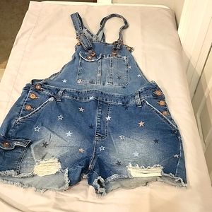 Denim Overall Shorts